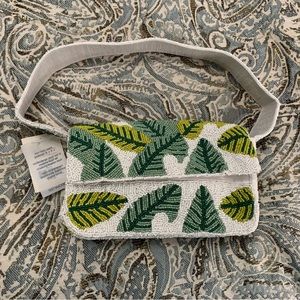 LULU-nyc handcrafted beaded leaf pattern shoulder bag. Brand new with tags.